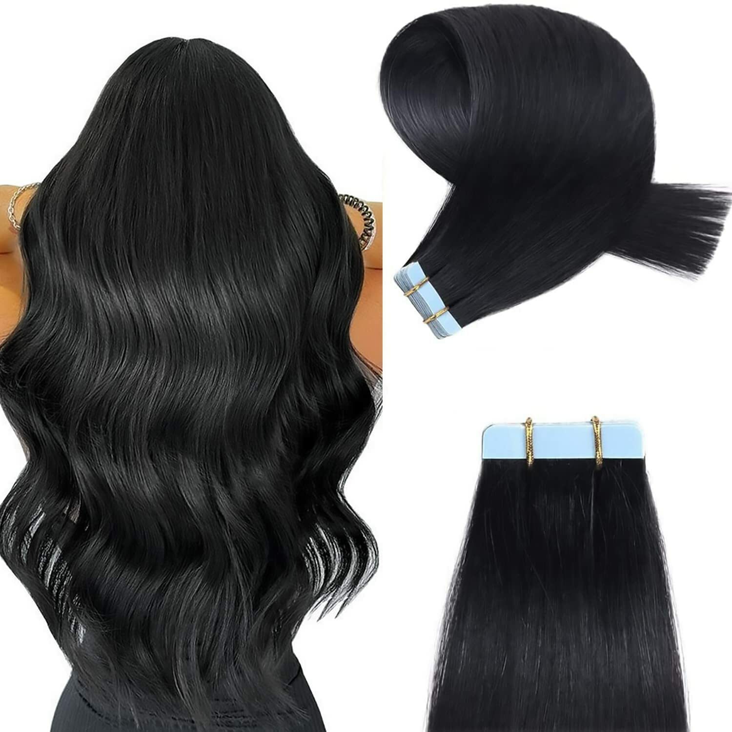 Tape in Hair Extensions Human Hair Tape on Skin Weft Thick Ombre Hair Real Remy