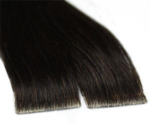 Tape In PU Injected Invisible Seamless Remy Human Hair Extensions Dark Brown #2