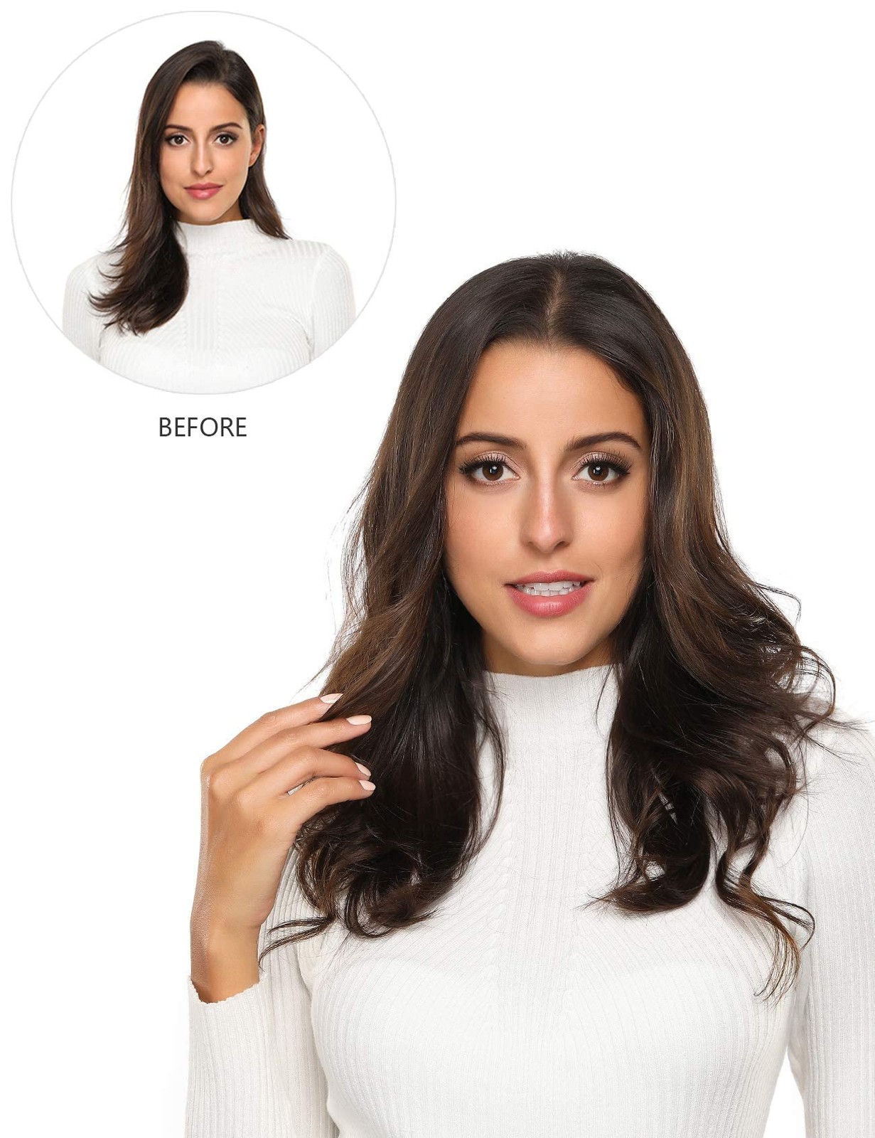 Rose Bud Clip In Hair Extensions Remy Human Hair 8Pcs 18 Clips 65G/Set 16 Inch