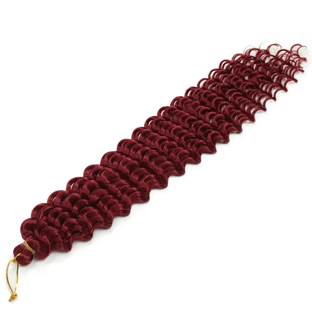 Women’s 22 Inch Soft Ombre Deep Twist Synthetic Crochet Braiding Hair Extensions