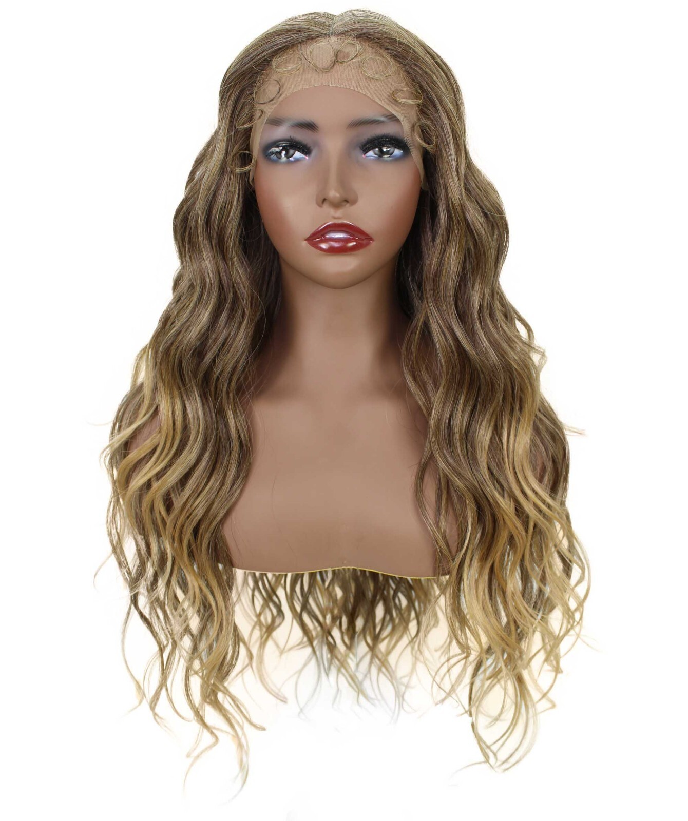LUXLUXE Liana 27.5 inch Beachy Curls 3.75″ Mid Parting HD Lace Front Wig BL-0167