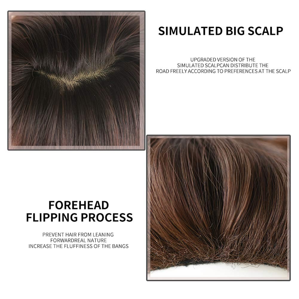 Long Black Wig With Bangs 25in Natural Looking Women Cosplay Costume Wig