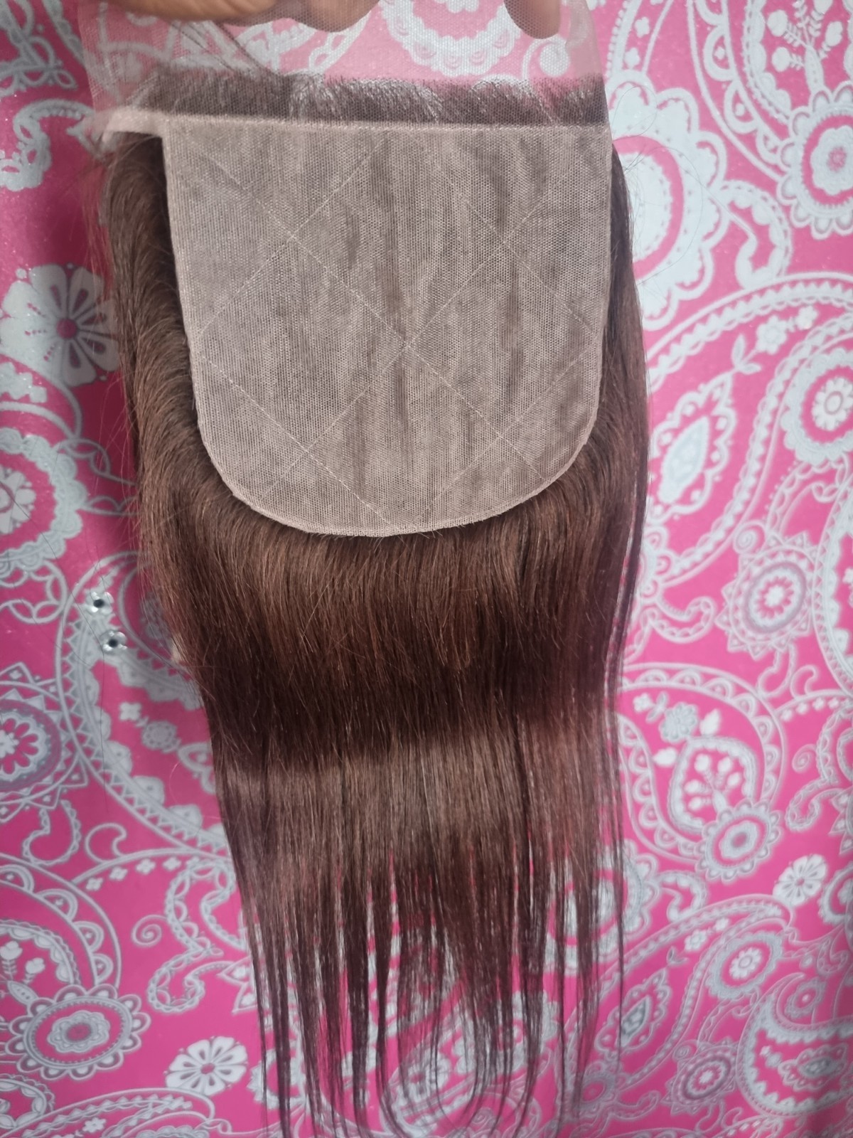 12A 14INCHES BRAZILIAN VIRGIN HUMAN HAIR STRAIGHT 5X5 WIDER SILK BASE COLOUR 4#