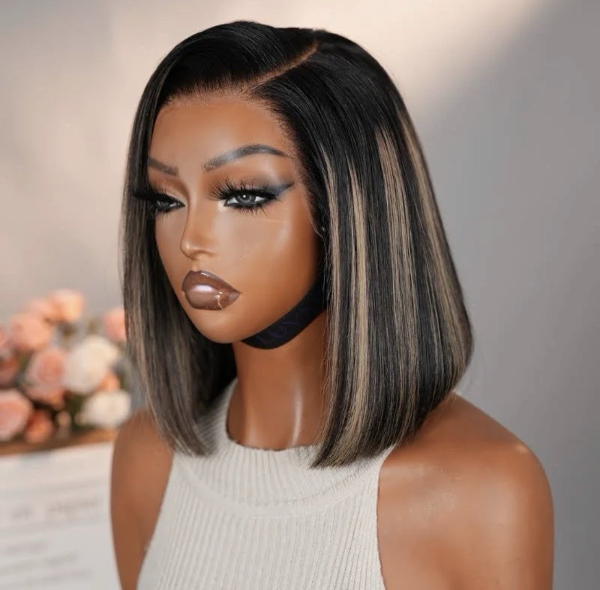 Luvme Hair 12″ Brown Highlight Bob 5×5 Glueless Closure wig NIB