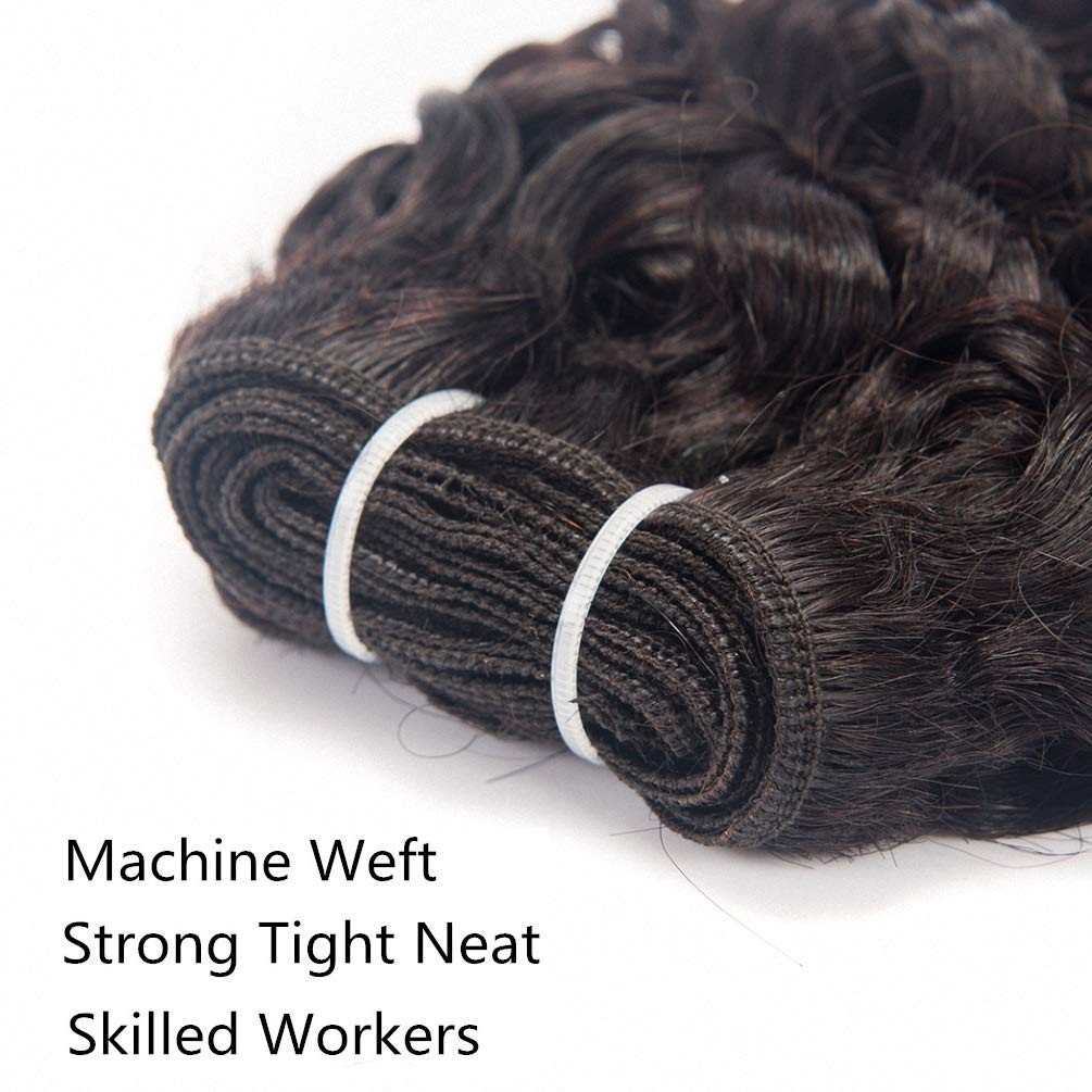 Brazilian Jerry Curl Human Hair Weave 4 Bundles 8 Inch Short Kinky Cur