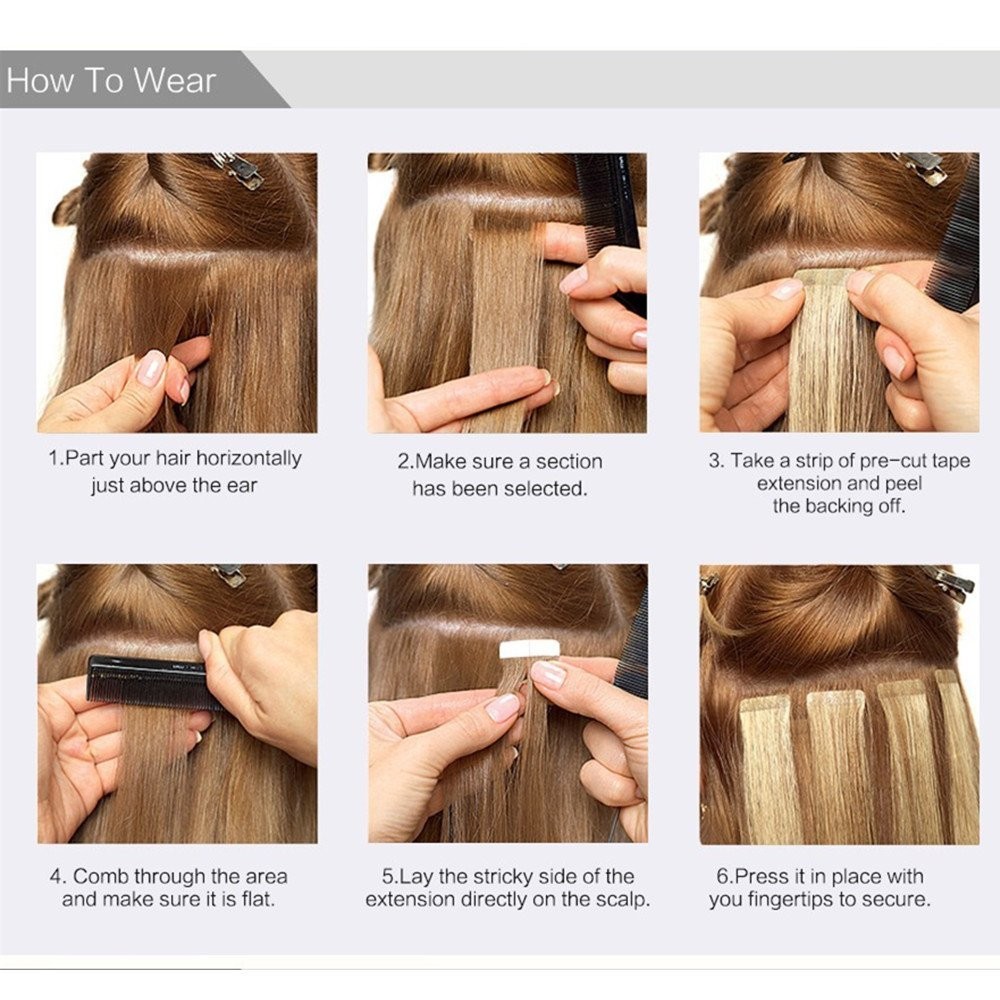 Invisible Tape In Hair Extensions Real Remy Skin Wefts Seamless Tape Hair Blonde