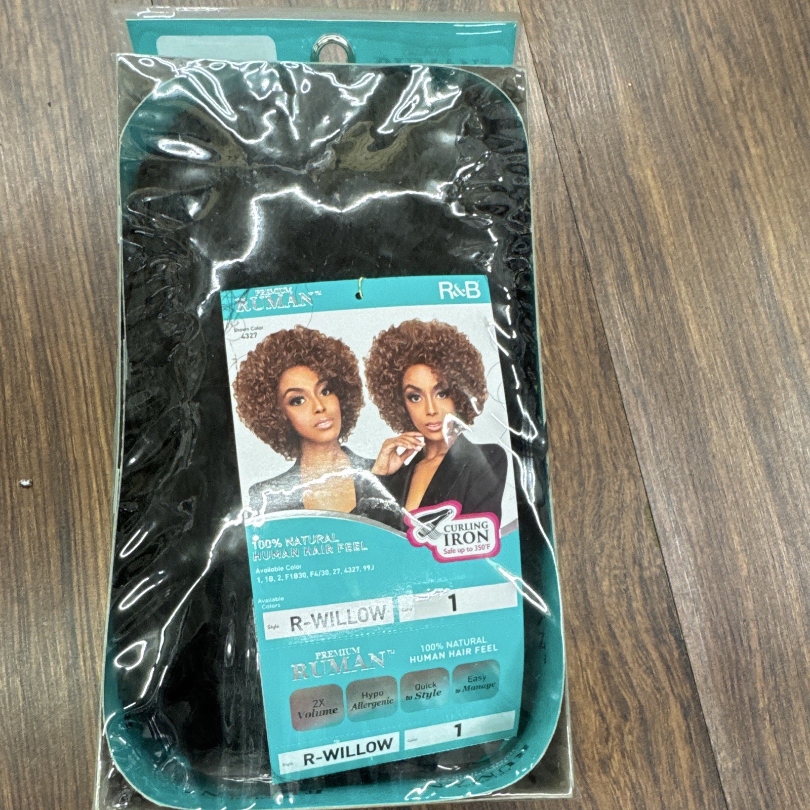 R&B R-WILLOW Human Hair Weaving Hair Extension 27in Black Curly
