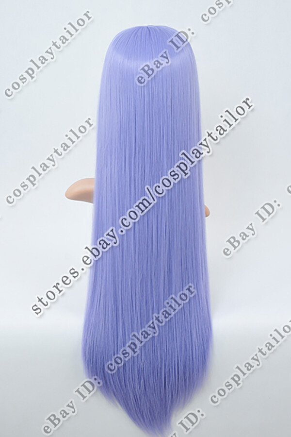 70 cm Light Purple Long Straight Wigs with Bangs Stylish Synthetic Wigs