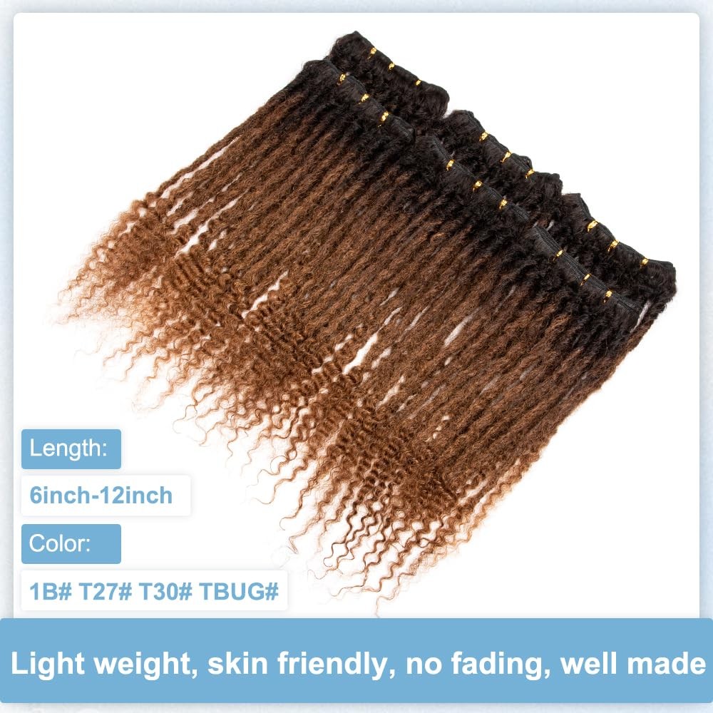 Originea 0.6Cm 6-18 Inch 100 Human Hair Dreadlock Extensions Curly Ends Loc