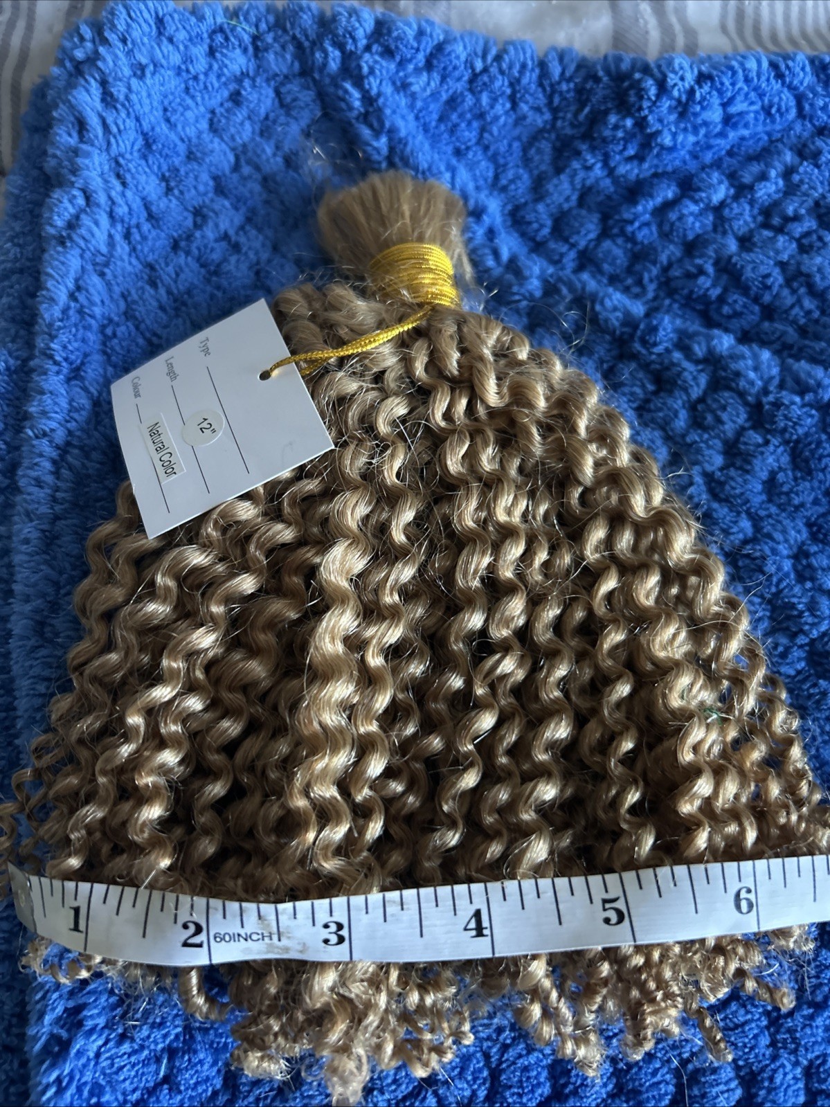 3 Bundles Human Hair 12” Bulk For Braiding NO WEFT Golden Blonde Color #27 FRESH