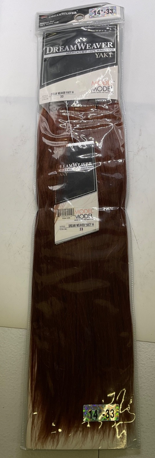 Model Model DreamWeaver 100% Human Hair Yaky 14″ Color 33, 1 Pack