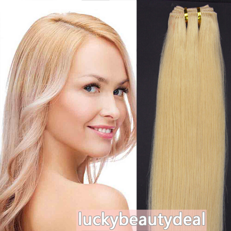Double Weft Sew in Hair Extensions Real Remy Human Hair Weft For Full Head 100gr