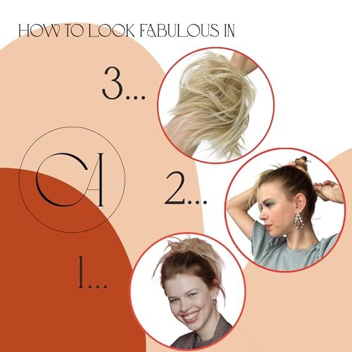 Synthetic Fiber Hairpiece Scrunchie Scrunchy Updo Slightly Wavy black #1 G1B