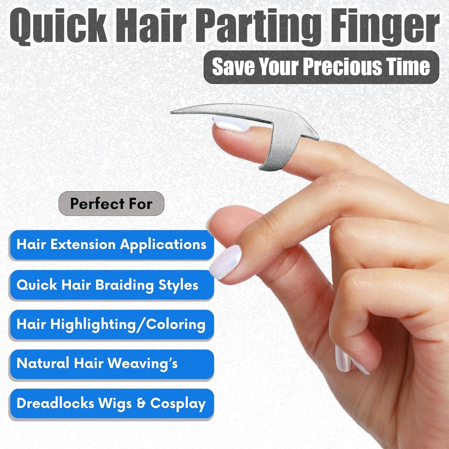 Hair Parting & Sectioning Ring – Stainless Steel Finger Braiding Hair Pick Tools