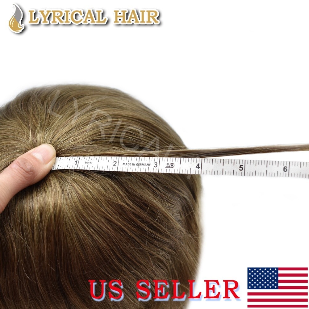 Ultra Thin Full PU Mens Toupee Human Hair Skin Base Replacement Hairpiece System