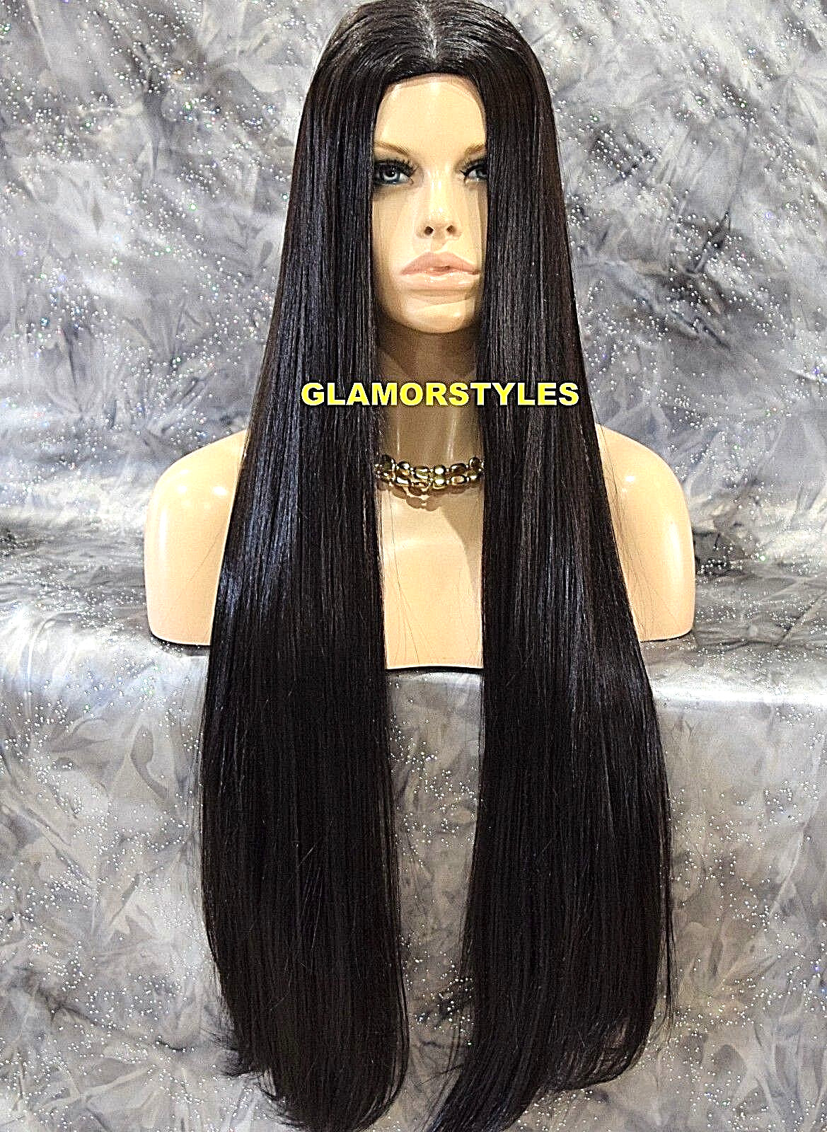 40” FULL WIG EXTRA LONG STRAIGHT SKIN HAIR PART DARK BROWN #2 HAIR PIECE NWT