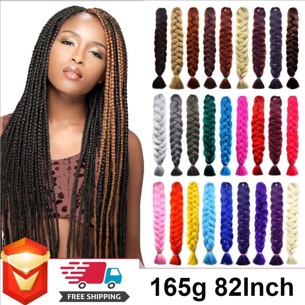 82″ Kanekalon Long Straight Synthetic Hair Braid Afro African Twist Jumbo Braids