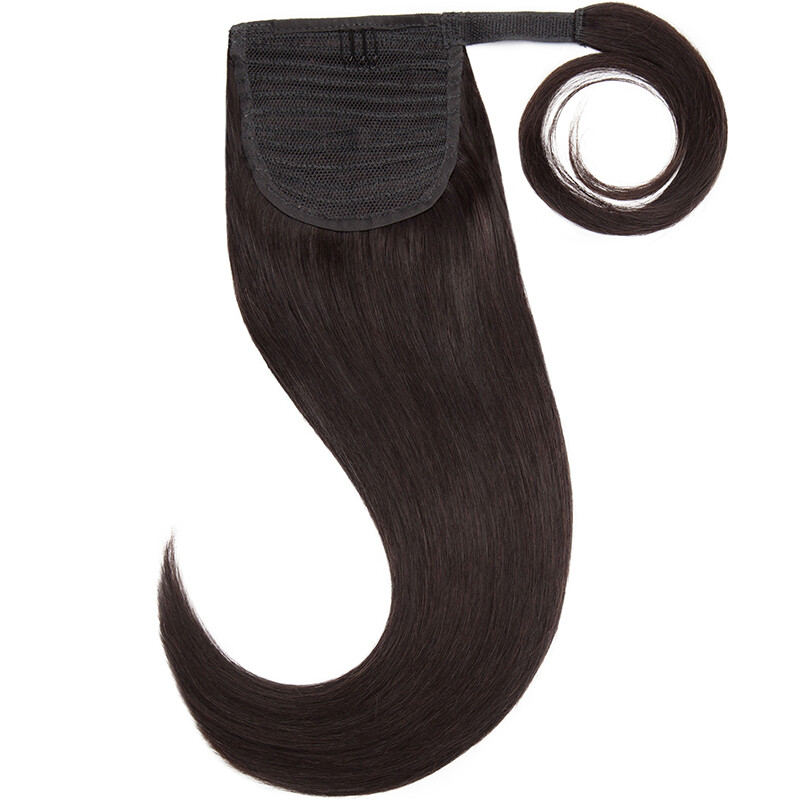 Ponytail Extensions Claw On/Clip In 100% Real Remy Human Straight Long Hair 22IN