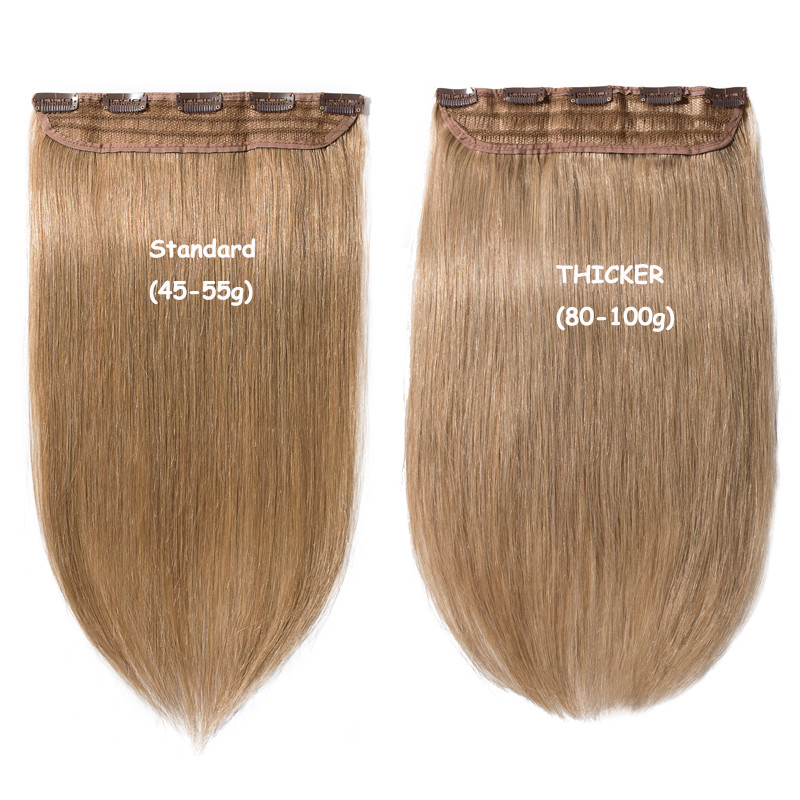 Thick One Piece Clip In 100% Remy Human Hair Extensions 3/4Full Head DIY Weft US