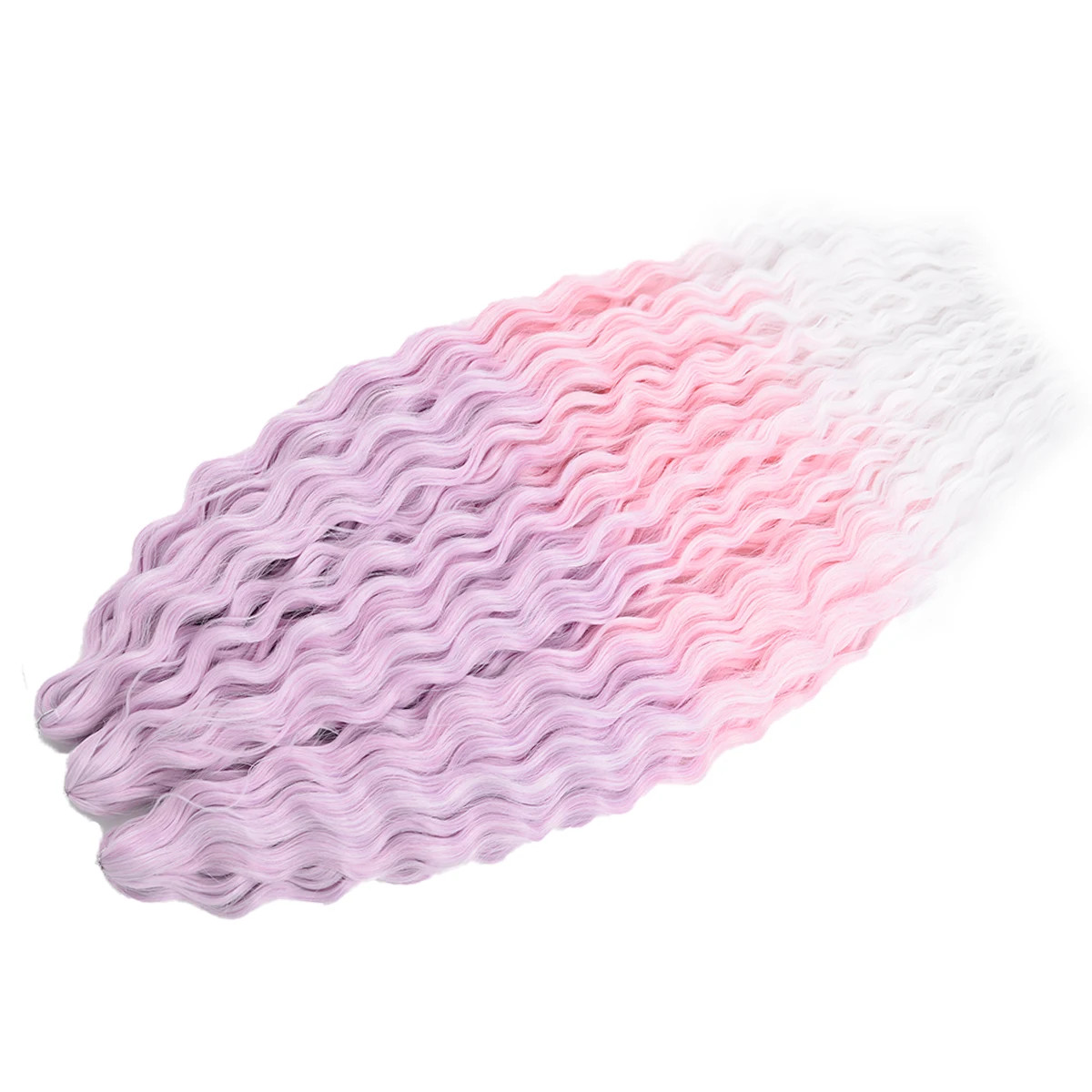 22Inch Ombre Blonde Ariel Curl Water Wave Synthetic Braiding Hair Extensions