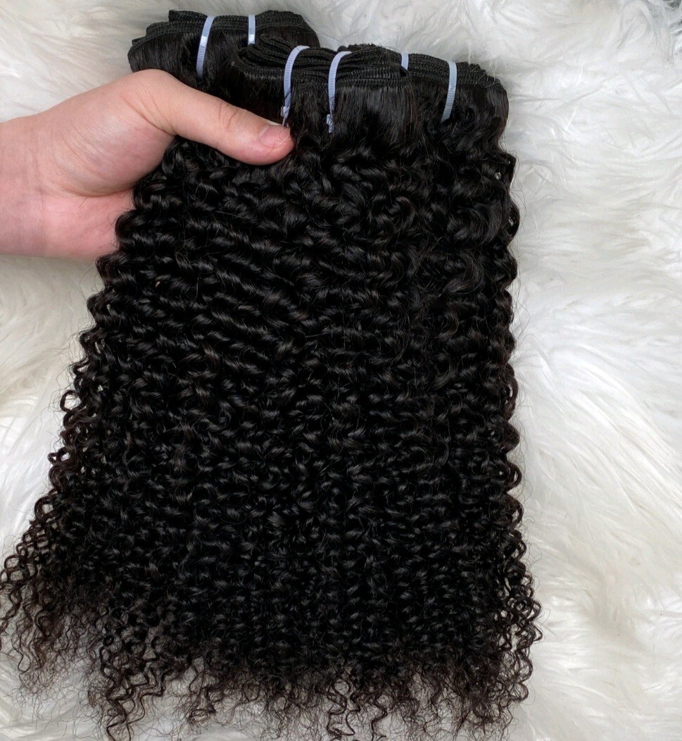 13A+ 3BUNDLE BURMESE RAW VIRGIN HUMAN HAIR KINKY CURL 18+18+18 DOUBLE DRAWN 300g