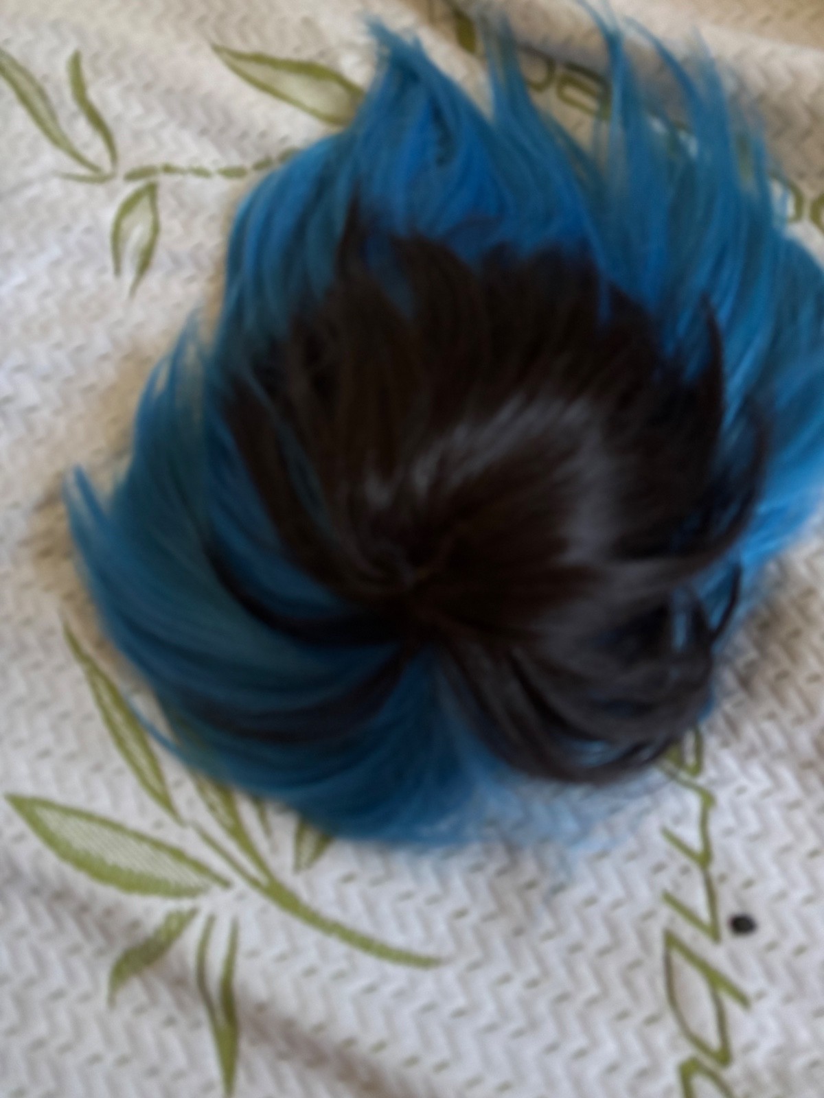 Blue red and purple black mixture unisex wigs
