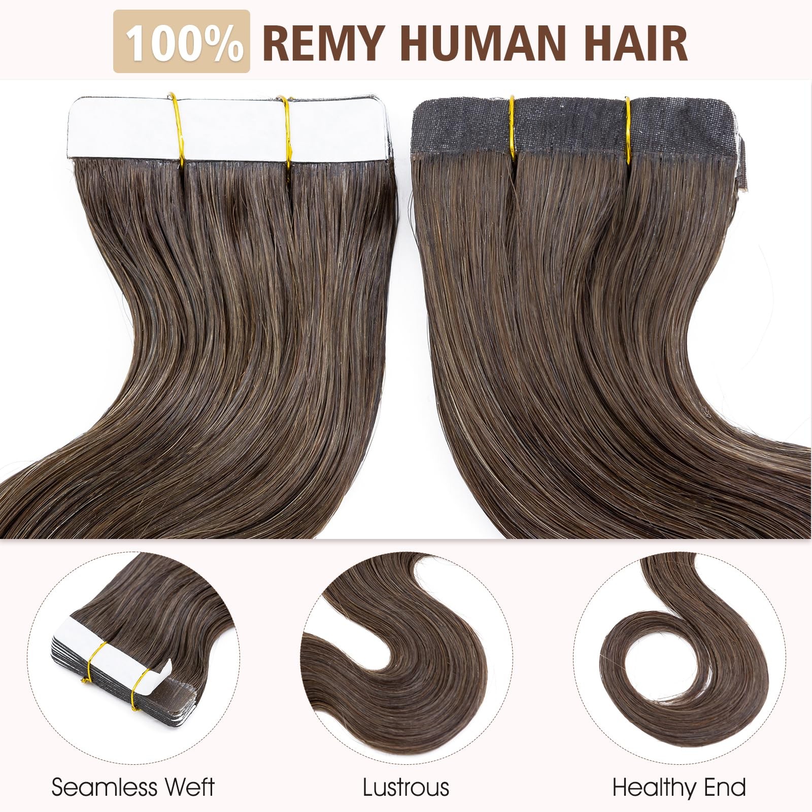 Hairro Tape In Hair Extensions Wavy 100 Human Hair 14 Inch 40G 20Pcs/Pack Short