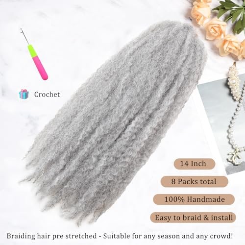 Marley Twist Braiding Hair 14 inch Afro Kinky Curly Crochet Braids 8 Packs