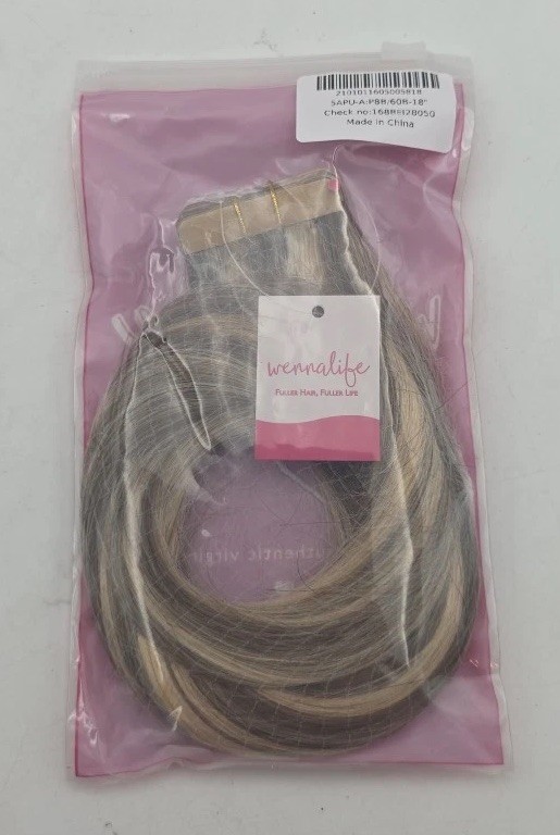WENNALIFE Tape in Hair Extensions Human Hair, 20Pcs 18 Inch 60B