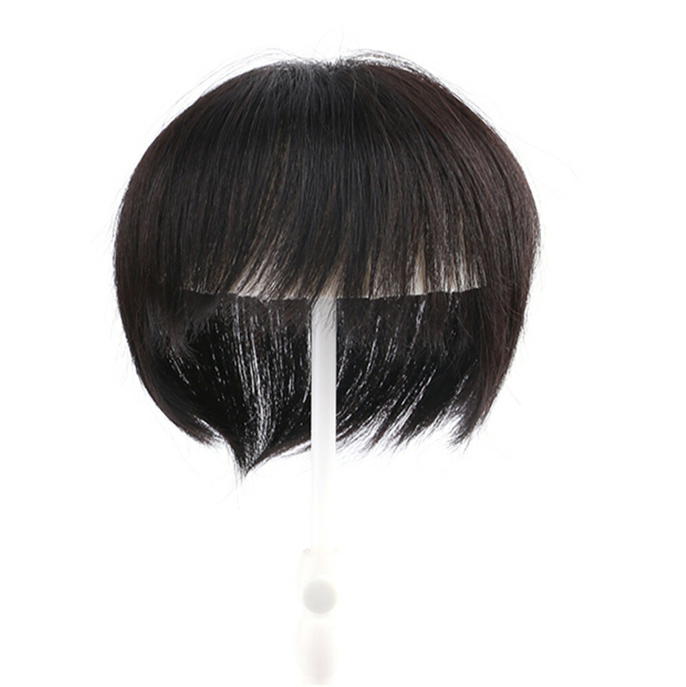 100% Real Human Hair Topper Toupee Clip Hairpiece Bangs Bob Top Straight Wig