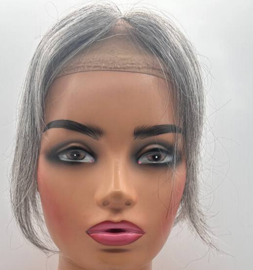 Reecho 4.5″x3.5″ 10 In Light Grey Swiss Base Human Hair Topper