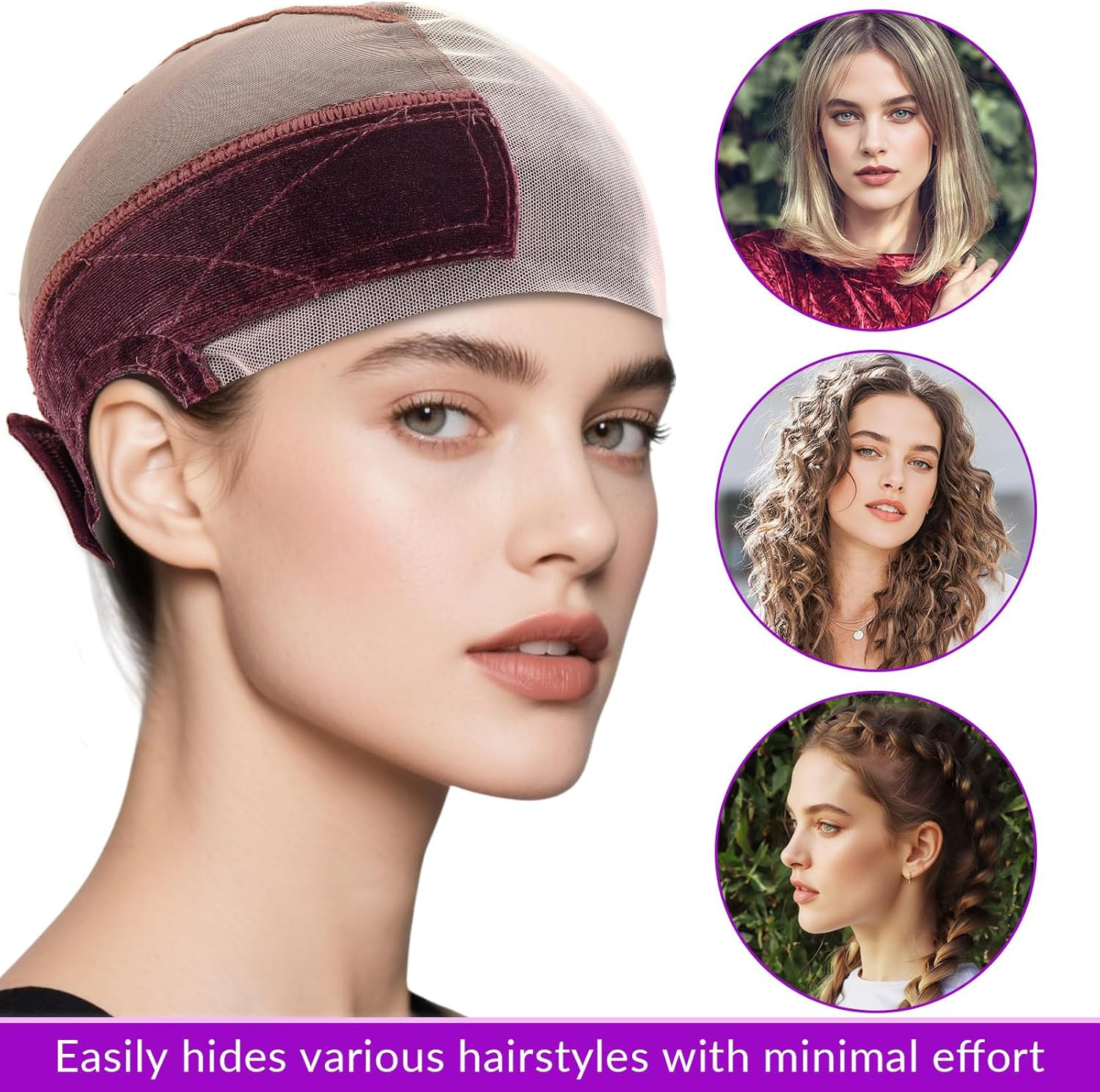 Small Size Lace Wig for Women Grip Cap Glueless Brown Adjustable…