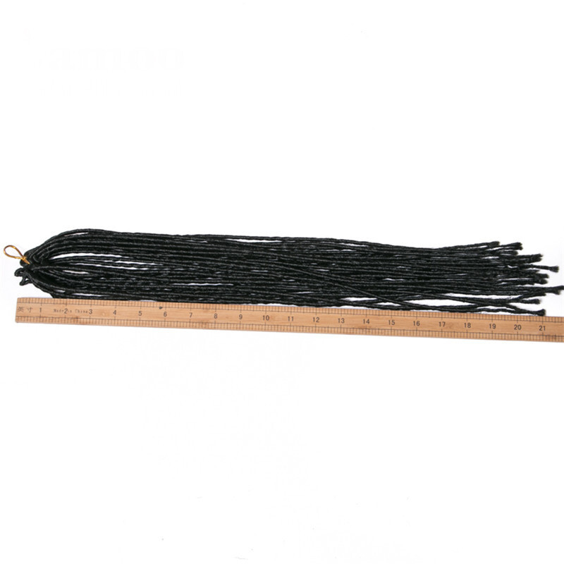 20″ Ombre Thin Faux Locs Crochet Braids Micro Dreadlocks Crochet Hair Extensions
