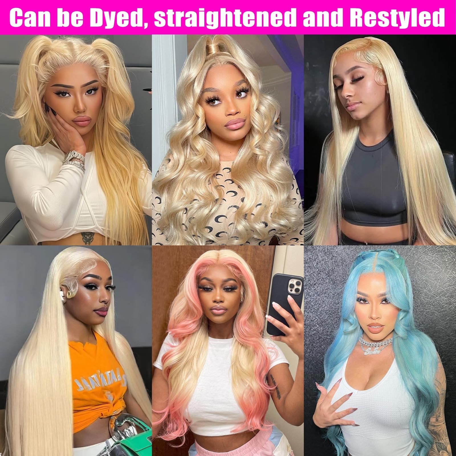 613 Body Wave Blonde Hair Extensions 18 20 22 Inch 100% Human Hair Bundles, No S