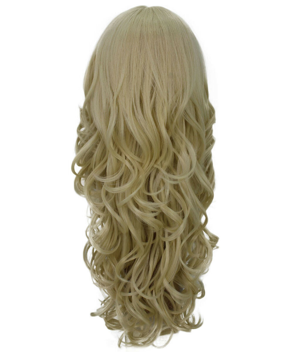LUXLUXE Kendra Wavy 24.5″ Long 13×2.5 Hand-Tied Lace Front Wig, Light Blonde