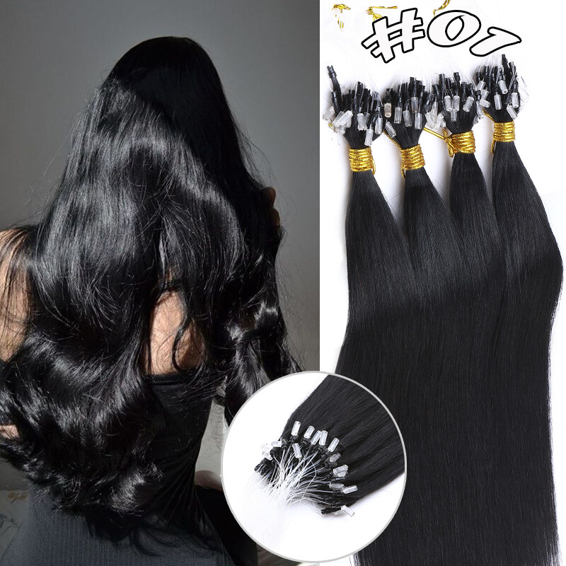 Blonde Remy Micro Loop Ring 100% Real Human Hair Extensions Beads Link Bonded US