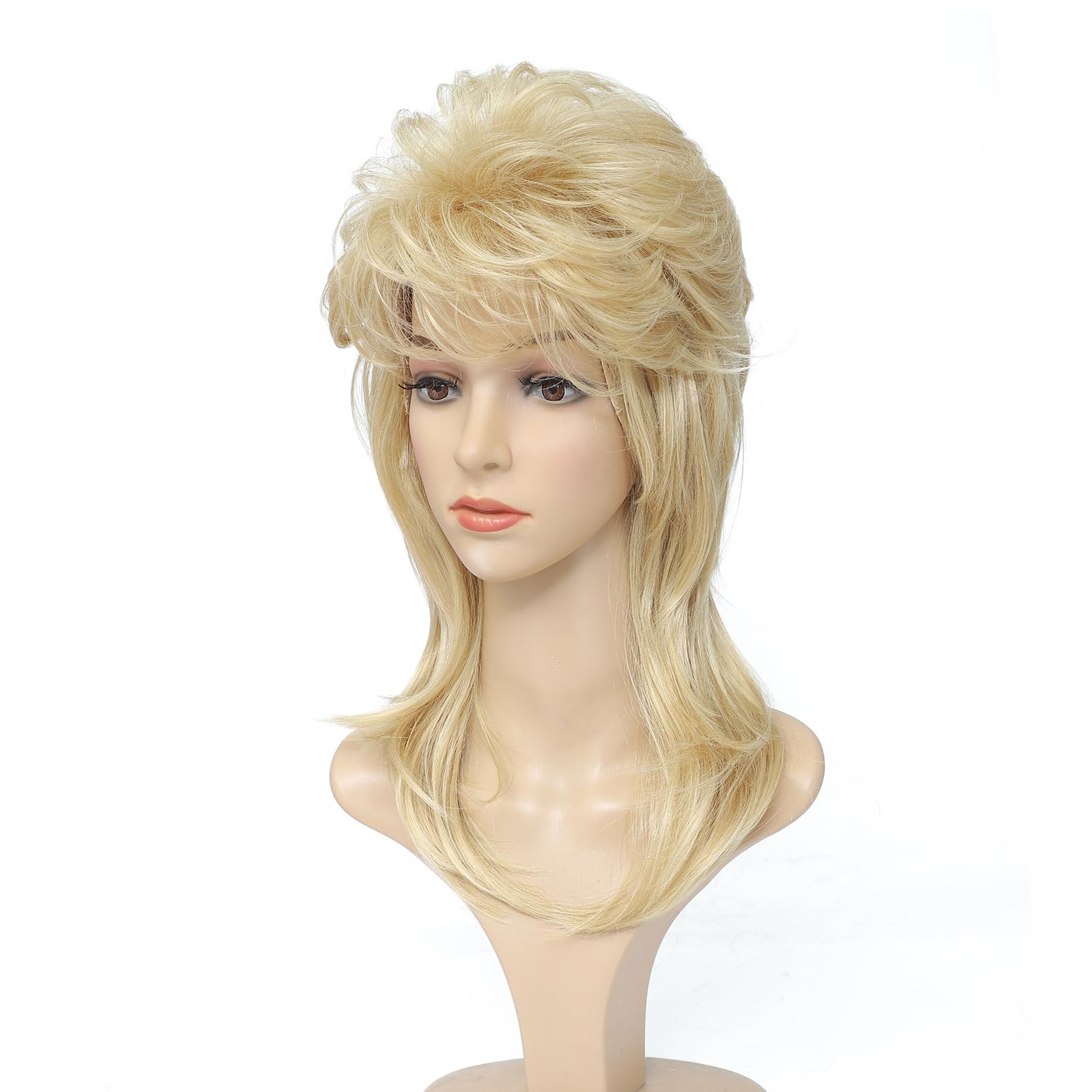 Mullet Wigs for Woman 80s Costumes Fancy Party Accessory Cosplay Wig Light Bl…