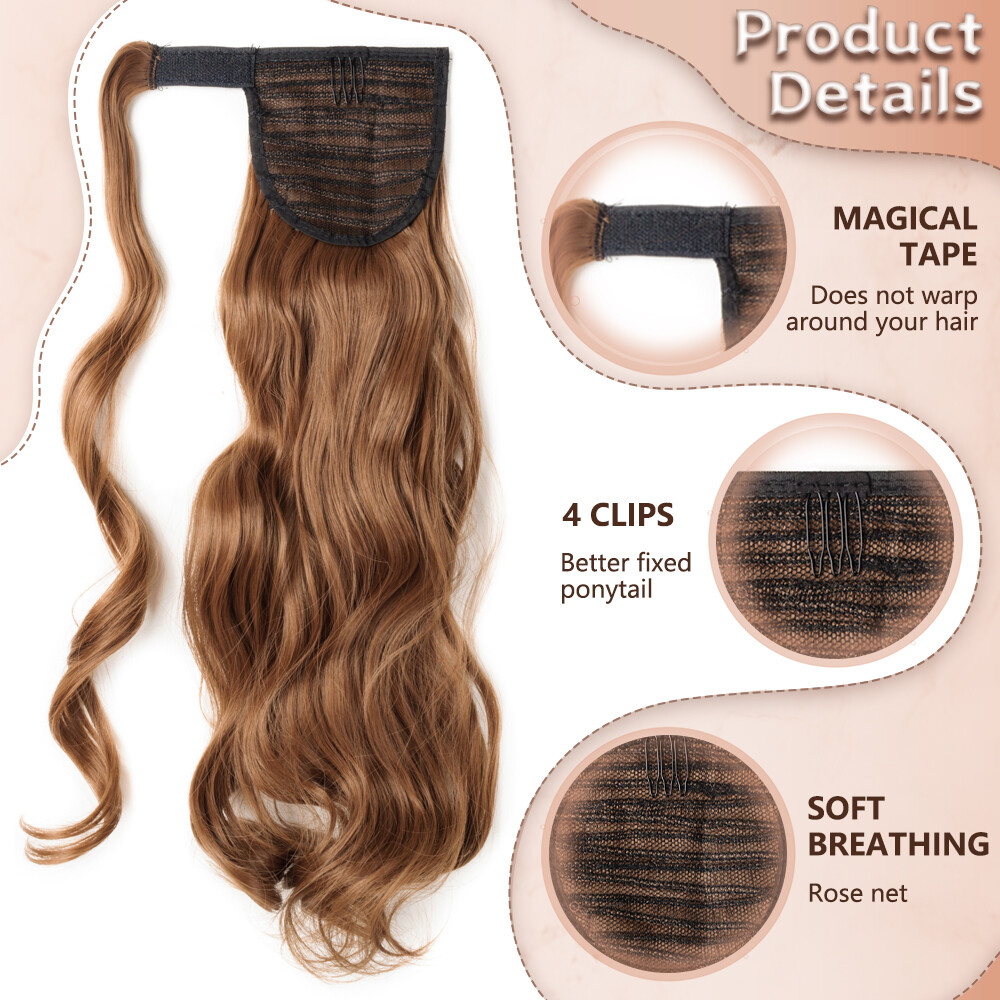 Long Thick Real Wrap Ponytail Clip In Hair Extensions Pony Tail Natural as Human
