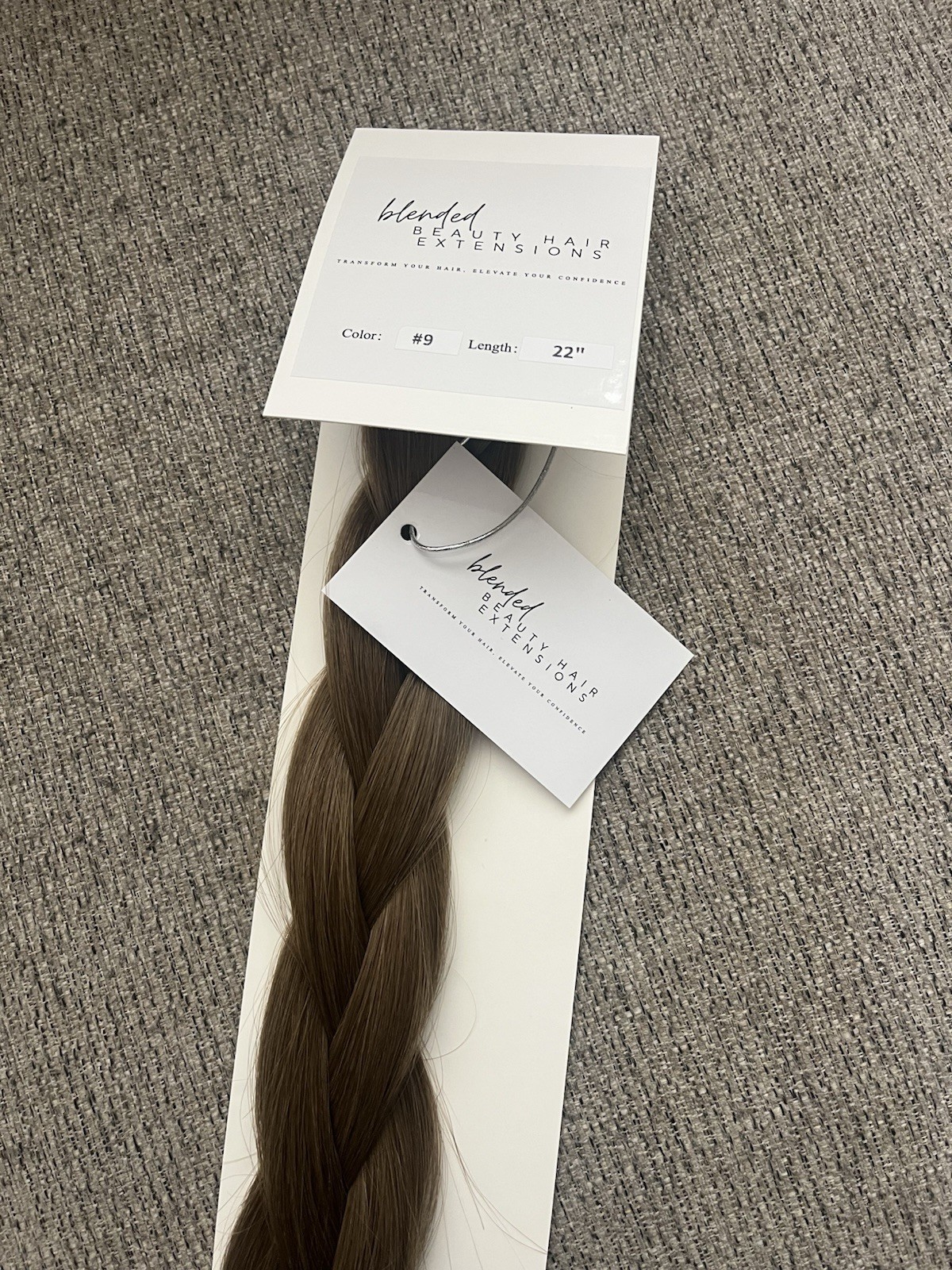Blended Beauty Hair Extensions (Blended Weft) D9 22in Lt Brown.