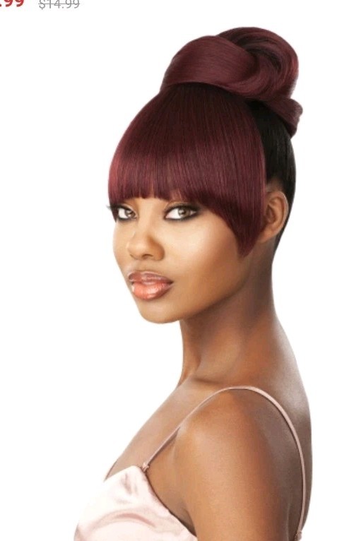 Sensationnel Instant Pony And Bang Draw String Pony Clip Bang 30″ TB/Burgundy
