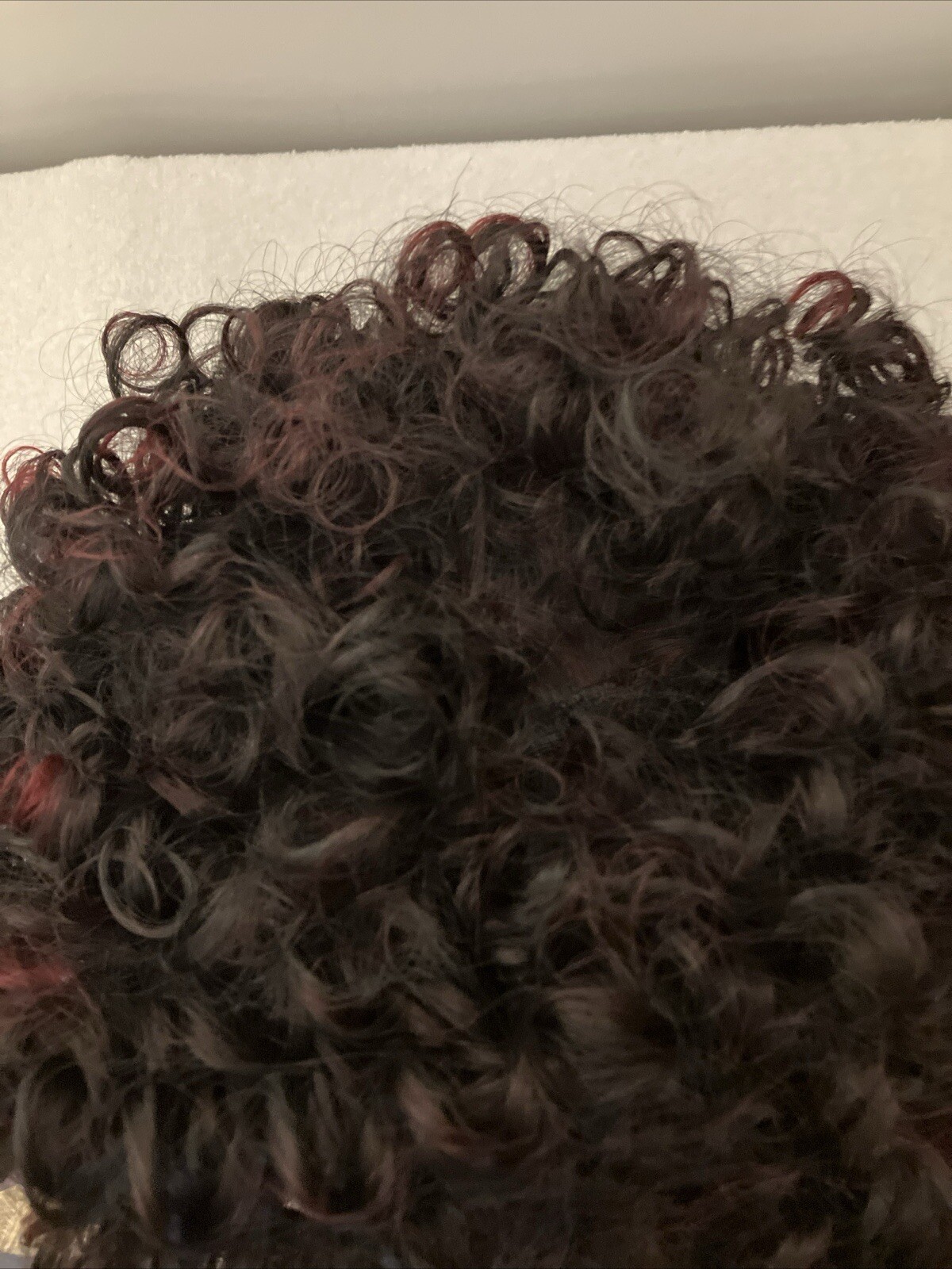 Women’s Wig, Synthetic, Black with Pink Highlights