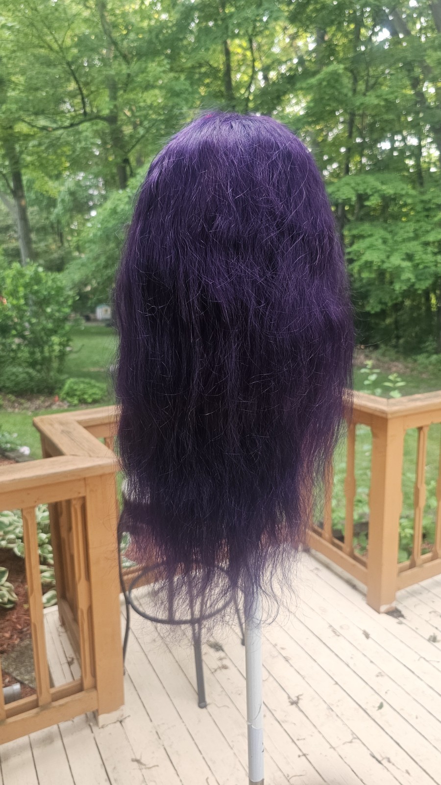 High-Quality Regular Top 24″ Purple Wavy 150% Virgin Human Hair Lace Wig