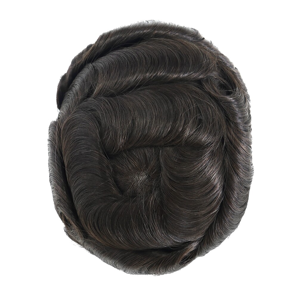 Mens Toupee Human Hair Replacement System Fine Mono Hair Pieces Express Delivery