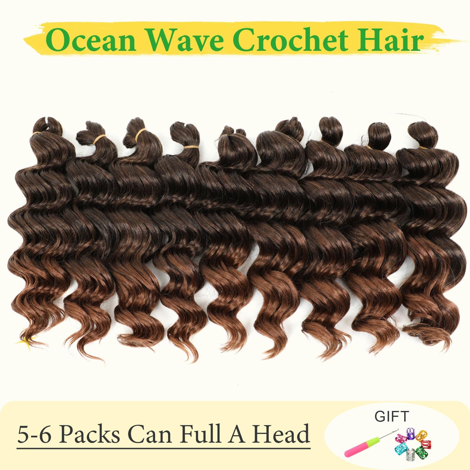 Ameli Ocean Wave Crochet Hair 14Inch 7Packs Curly Crochet Hair For Black Women