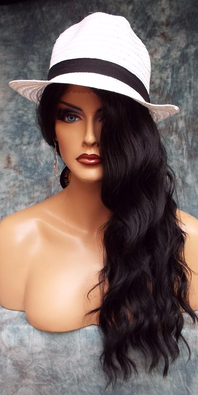 LACE FRONT HAND TIED EAR 2 EAR LACE HEAT FRIENDLY #1B SOFT BLACK WIG US SELL 454