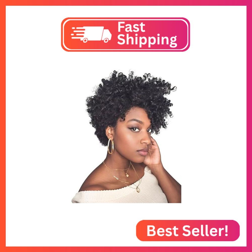 QUEENTAS 3 Packs 10 Inch Short Crochet Hair for Black Women, 8mm Natural Black #