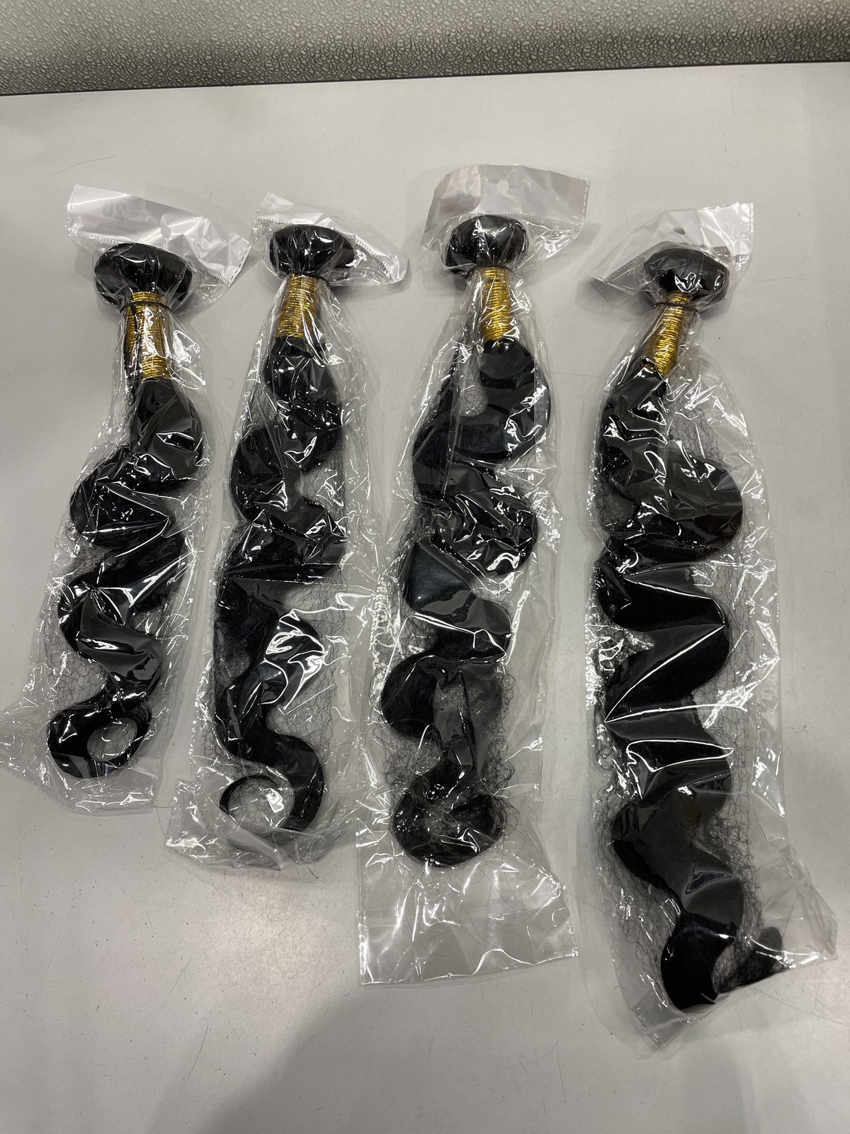Natural Black Body Wave Human Hair Extensions 4 Bundles 20″ 22″ 24″ 26″