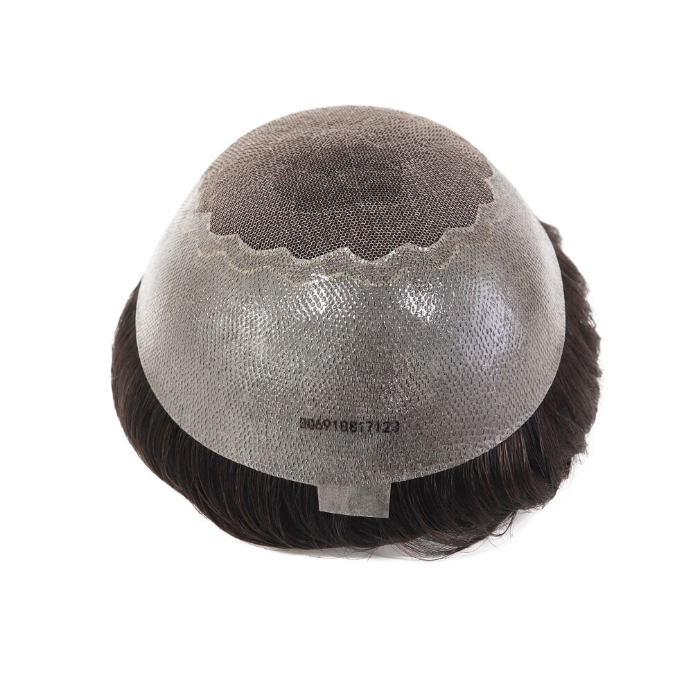 Mens Toupee Hairpiece Human Hair LACE Thin Skin Basement Wigs Replacement System