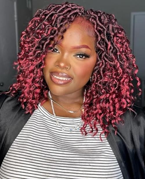 Faux Locs Crochet Hair 10 Inch Goddess Locs Ombre 10 Inch (Pack of 8) Tbug#