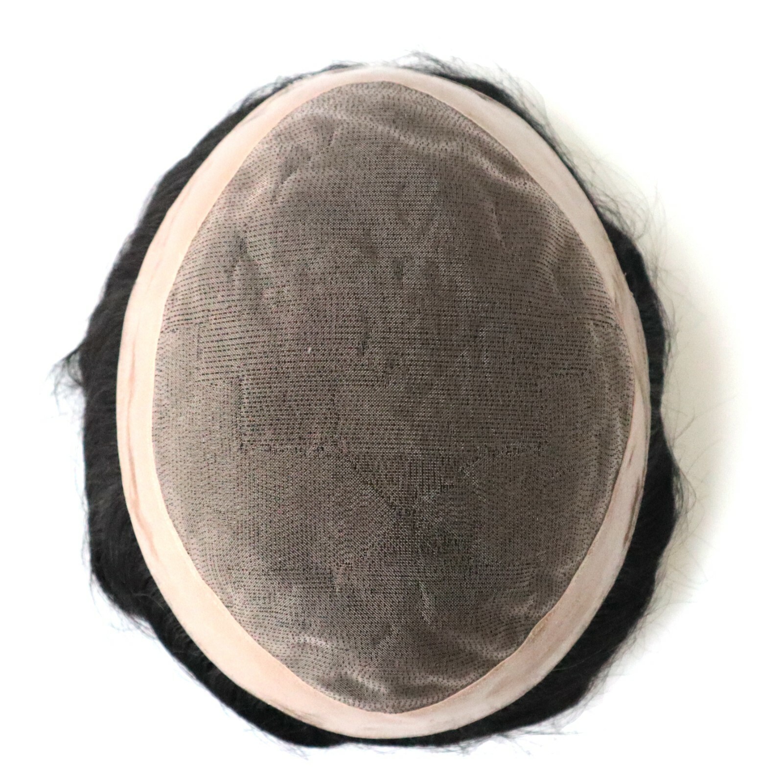 Mens Human Hair Toupee Replacement System Fine Mono Natural Black Hairpieces